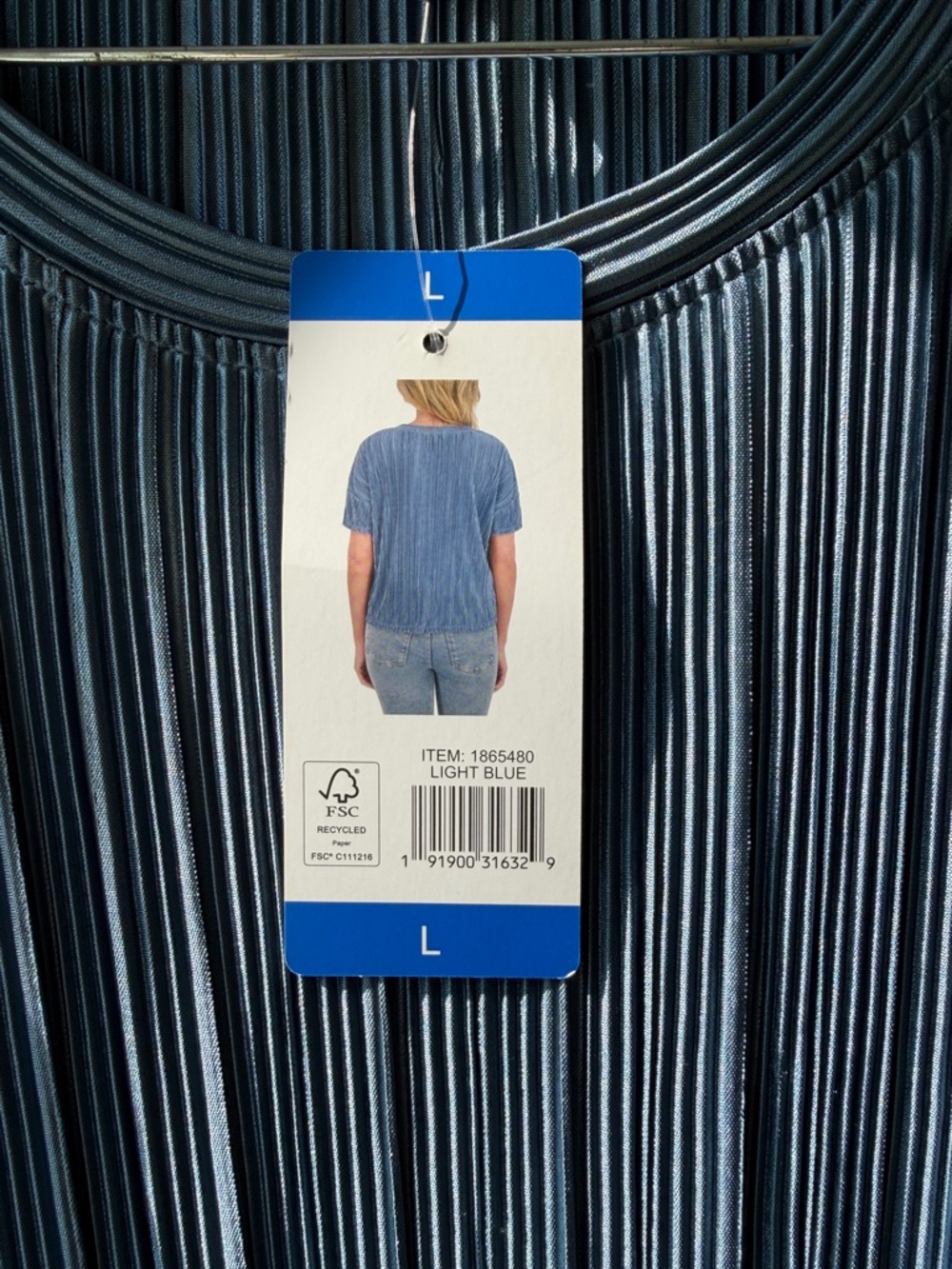 Marc New York Women’s Pleated Short-Sleeve Top Slate blue Size Large - Picture 4 of 4
